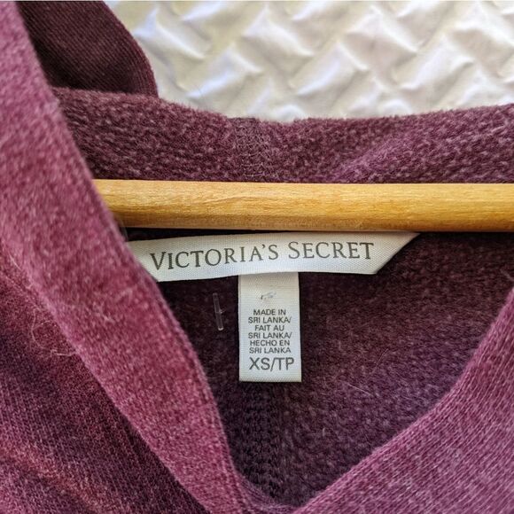 Victoria Secret maroon hoodie, size xs - Picture 2 of 6